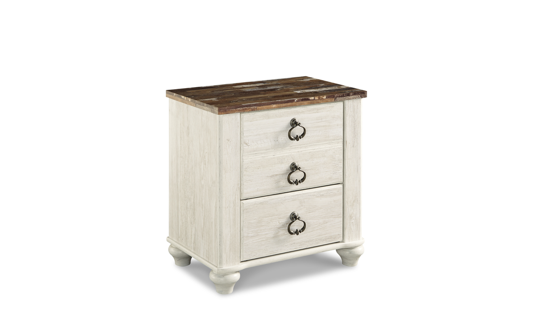 Modern Heritage Willowton Two Drawer Nightstand - Jennifer Furniture