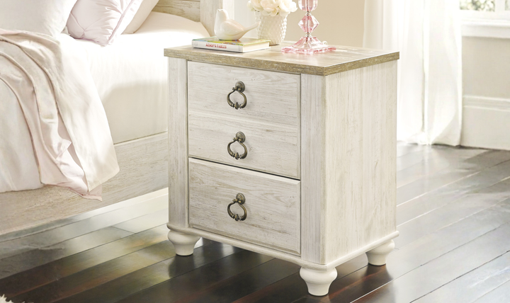 Modern Heritage Willowton Two Drawer Nightstand - Jennifer Furniture