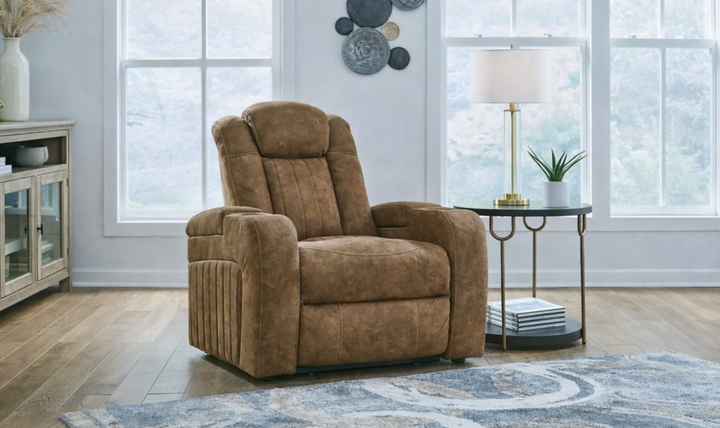 Wolfridge Leather Power Recliner Chair With Adjustable Headrest, Lumbar Support, Wireless Charging Support