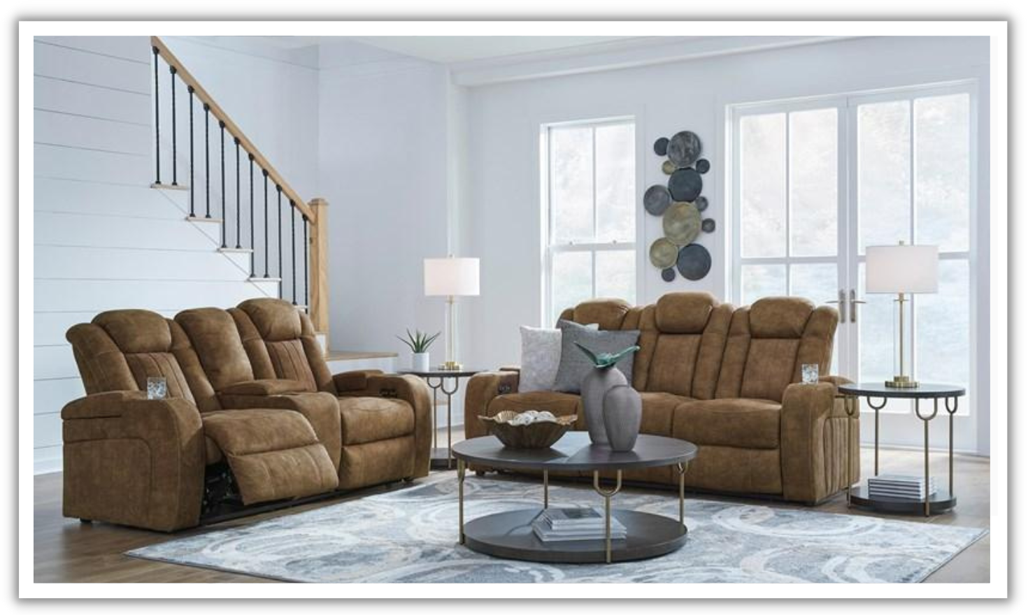Wolfridge Leather Power Reclining Living Rom Set With Storage Console (2/3 Pieces)