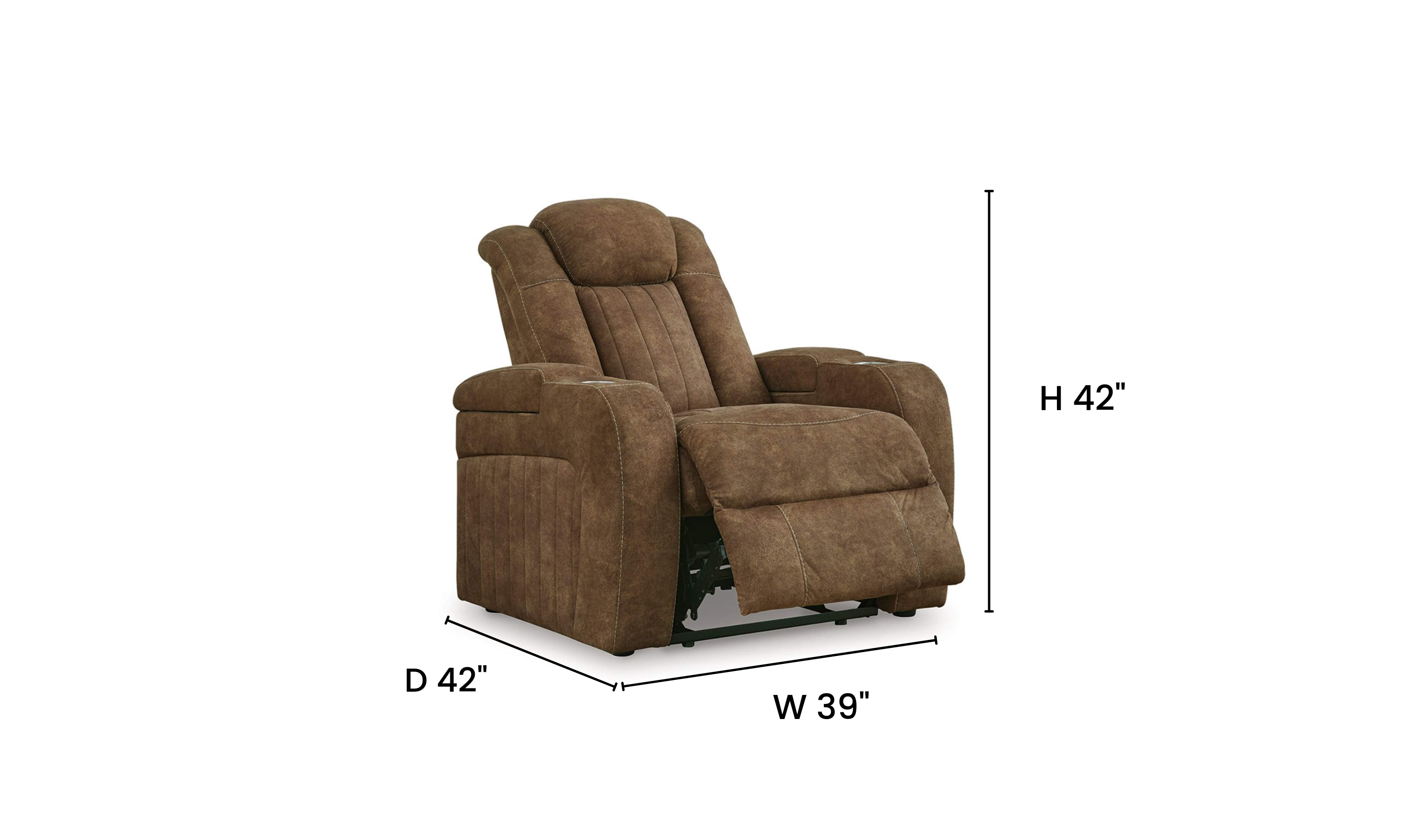 Modern Heritage Wolfridge Leather Power Recliner Chair With Adjustable Headrest