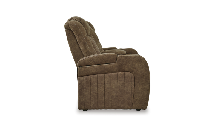 Wolfridge Leather 2 Seater Power Reclining Loveseat With Cup Holder Storage