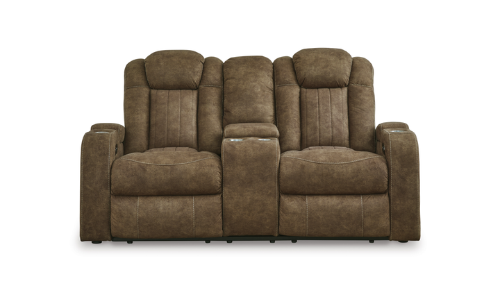 Wolfridge Leather 2 Seater Power Reclining Loveseat With Cup Holder Storage