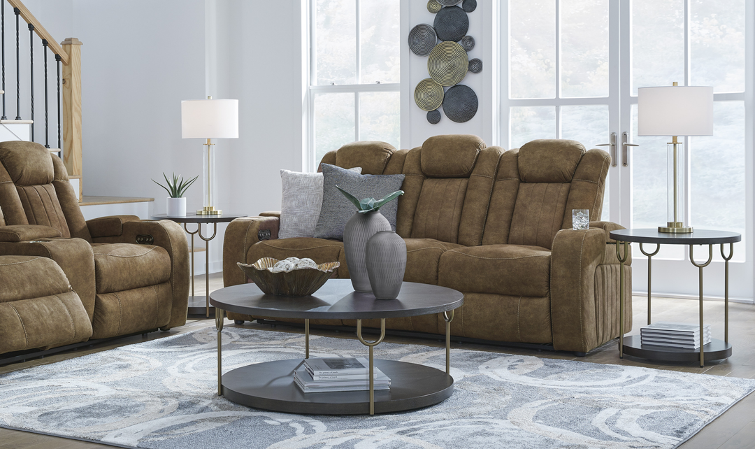 Wolfridge Leather 3 Seater Power Reclining Sofa with Adjustable Headrest - Jennifer Furniture