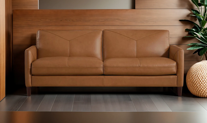 Yorkdale Leather 2-Seater Sofa With Track Arms-Jennifer Furniture
