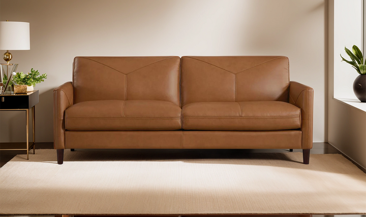 Yorkdale Leather 2-Seater Sofa With Track Arms-Jennifer Furniture