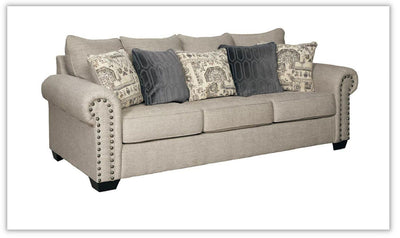 Zarina Stationary Fabric Sleeper Sofa in Jute Beige