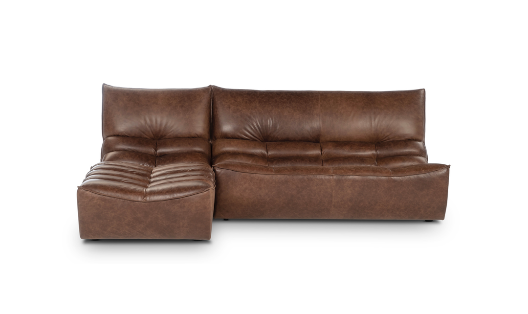 Calia Italia Zip Relax Leather Sectional Sofa With Chaise Lounge - Jennifer Furniture