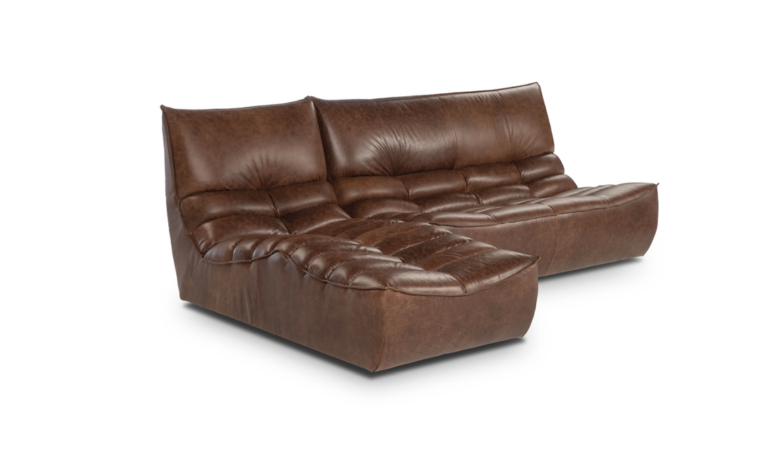 Calia Italia Zip Relax Leather Sectional Sofa With Chaise Lounge - Jennifer Furniture