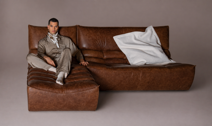Calia Italia Zip Relax Leather Sectional Sofa With Chaise Lounge - Jennifer Furniture