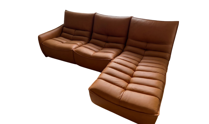 Calia Italia Zip Relax Leather Sectional Sofa With Chaise Lounge - Jennifer Furniture