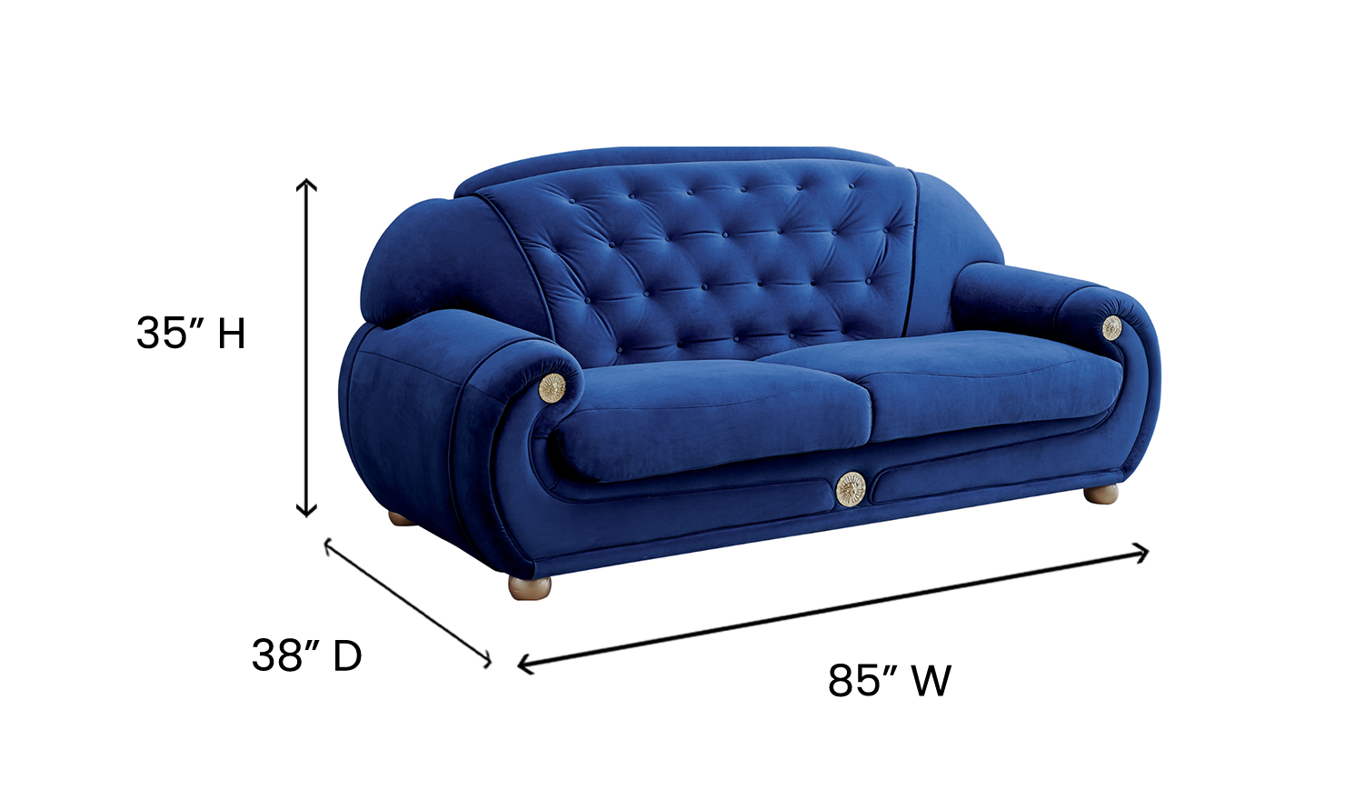 ESF Italia Giza Tufted Back Fabric Sofa