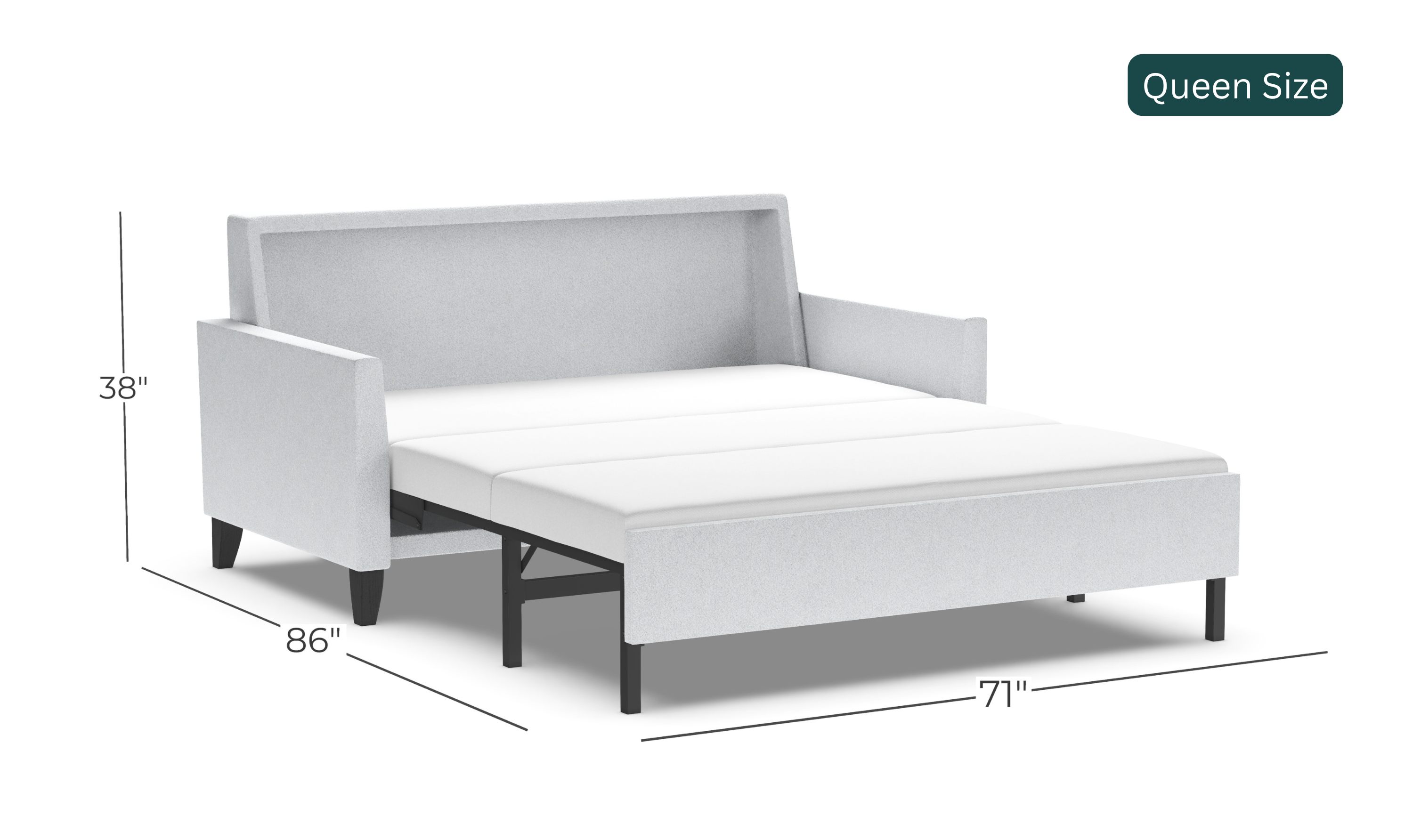 American Leather Harris Comfort Sleeper With High Wood Leg-Jennifer Furniture