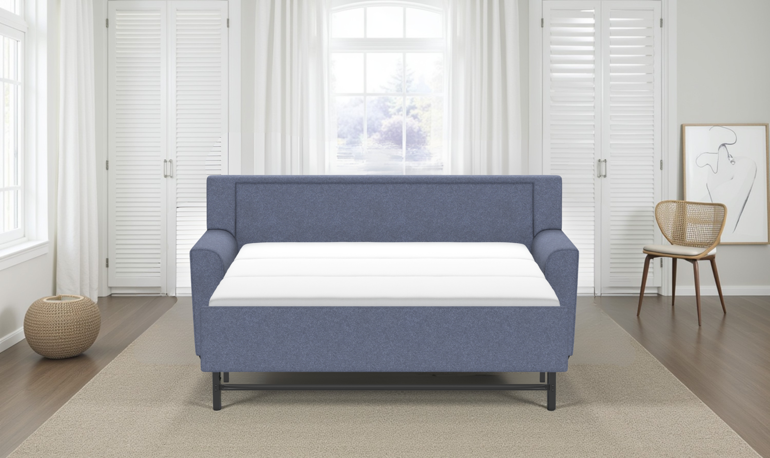 American Leather Klein Comfort Sleeper With Quarter Moon Arm Design-Jennifer Furniture