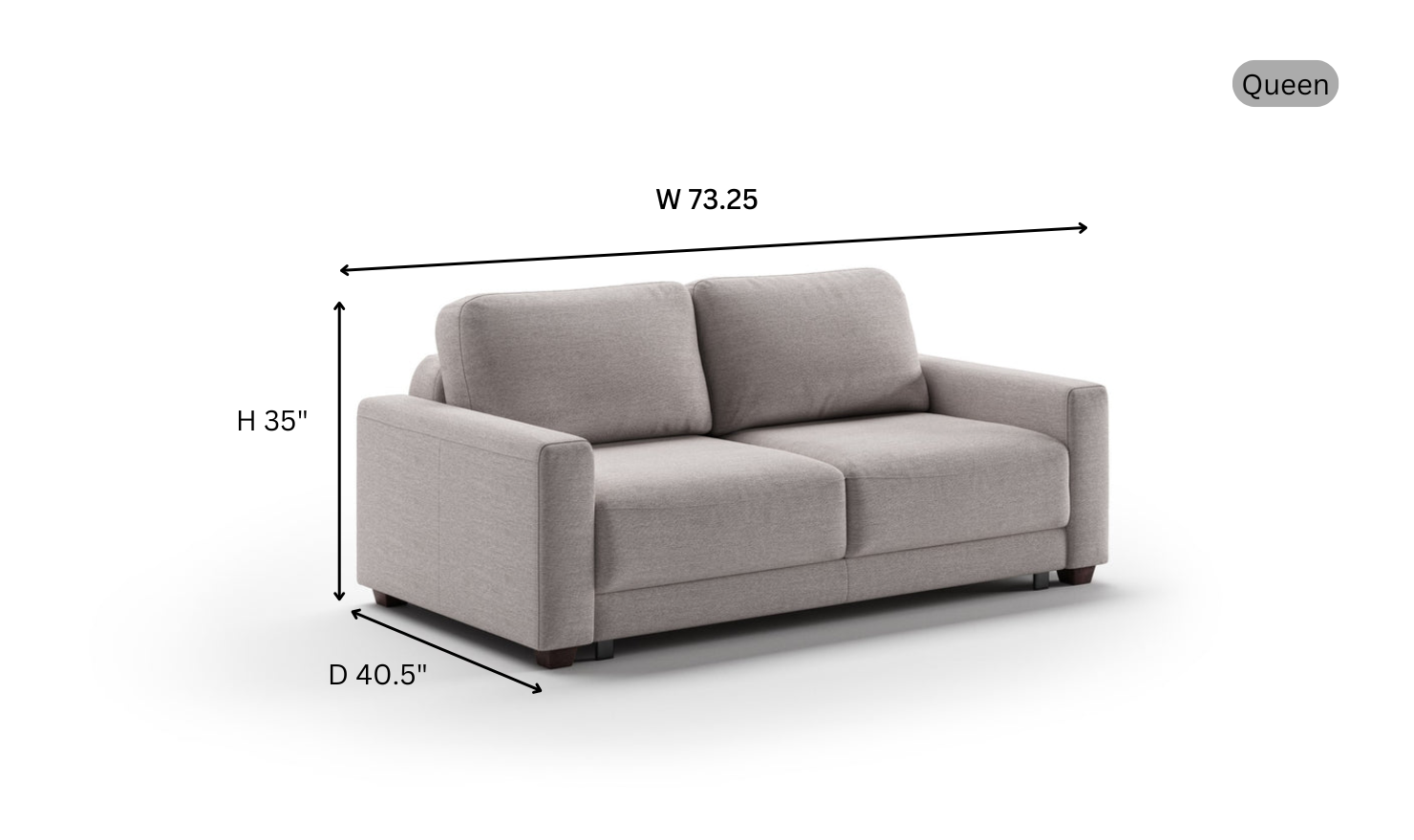Luonto Belton Fabric Sofa Sleeper with Gas Springs & Power Option