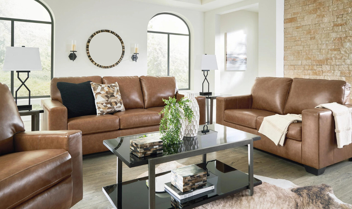 Bolsena Brown Leather Living Room Set