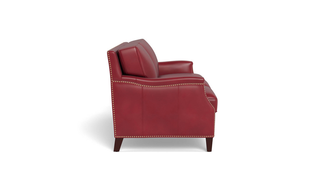 Camano 3 Seater 84'' Leather Sofa With Nail-Head Finish-Jennifer Furniture 