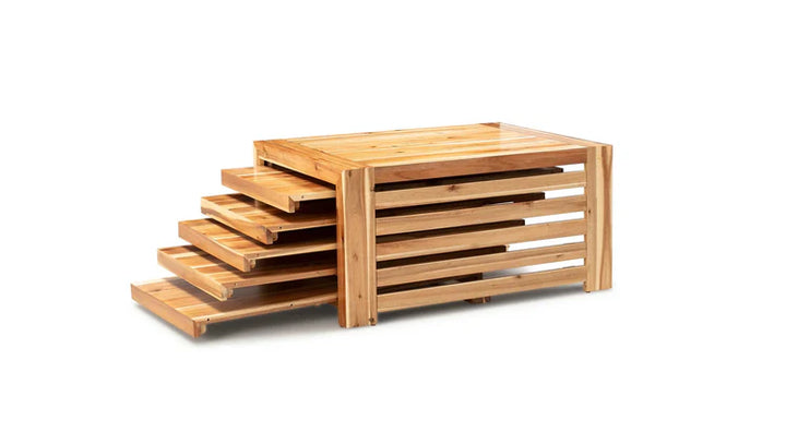 Transformer Table Wooden Coffee Table with Panel Storage