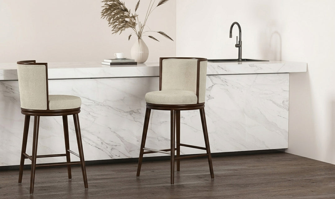 Manhattan Comfort Evalyn Wooden Upholstered Barstool-Jennifer Furniture