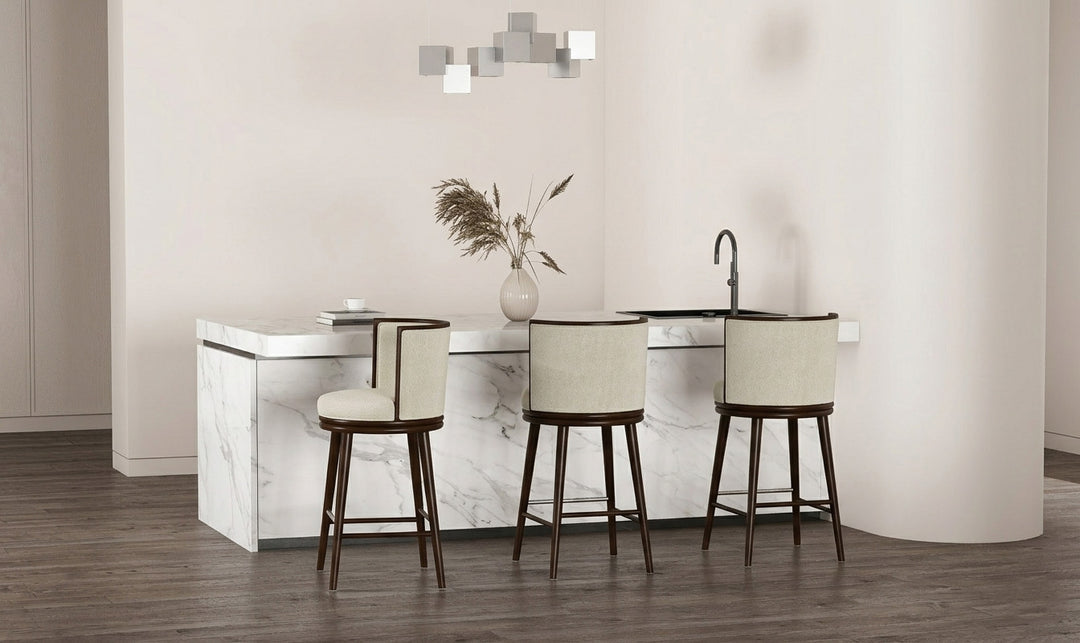 Manhattan Comfort Evalyn Wooden Upholstered Barstool-Jennifer Furniture
