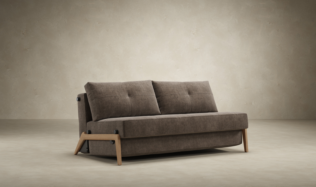 Innovation Living Cubed Fabric 2-Seater Queen Sized Sleeper Sofa With Hidden Bedding Storage