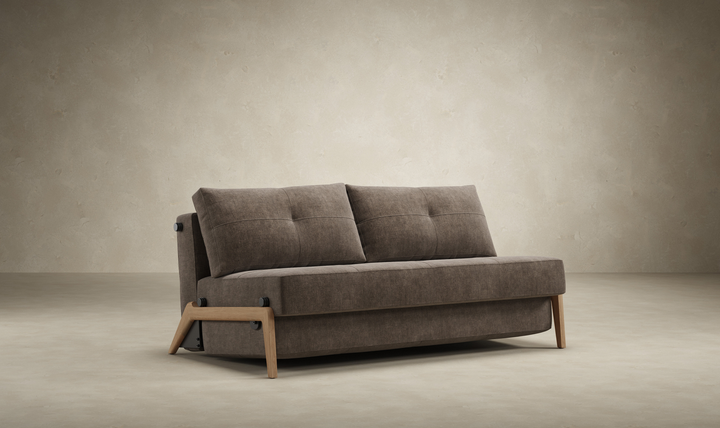Innovation Living Cubed Fabric 2-Seater Queen Sized Sleeper Sofa With Hidden Bedding Storage