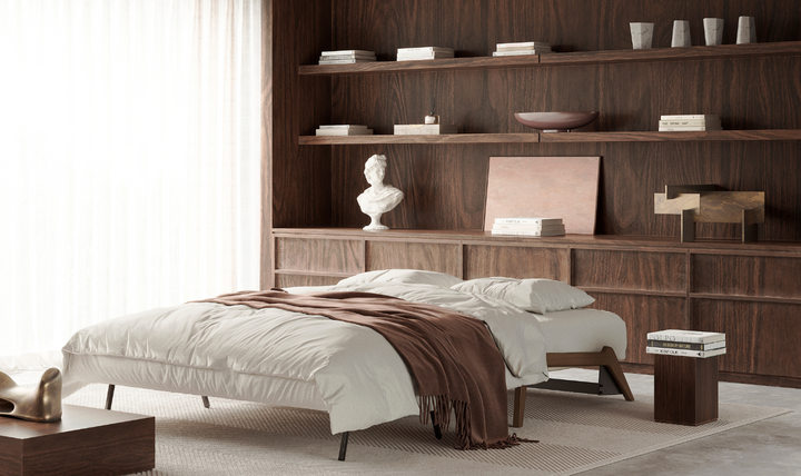 Innovation Living Cubed Fabric 2-Seater Queen Sized Sleeper Sofa With Hidden Bedding Storage