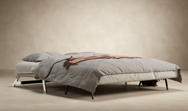 Innovation Living Cubed Fabric 2-Seater Queen Sized Sleeper Sofa With Hidden Bedding Storage
