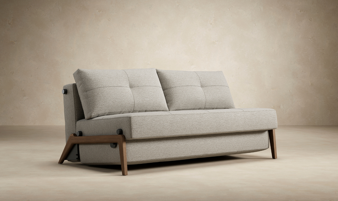 Innovation Living Cubed Fabric 2-Seater Queen Sized Sleeper Sofa With Hidden Bedding Storage