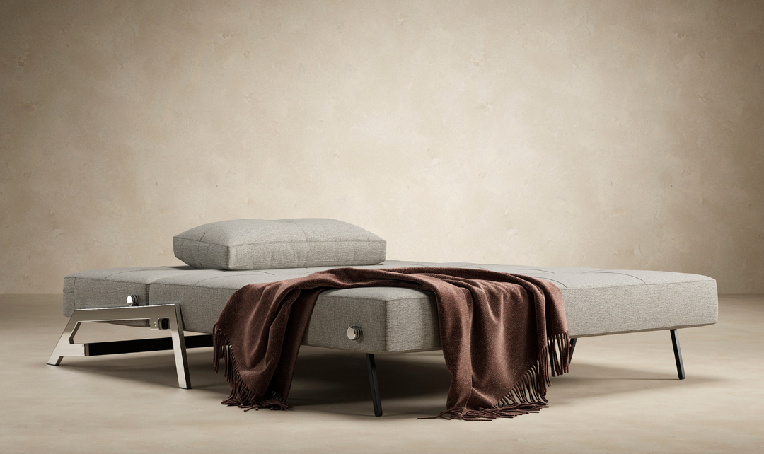 Innovation Living Cubed Fabric 2-Seater Queen Sized Sleeper Sofa With Hidden Bedding Storage