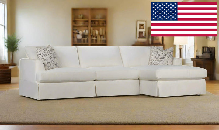 Klaussner Bentley Slipcover Fabric Sectional Sofa with Track Arms