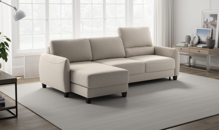 Luonto Delta L-shaped Fabric Sectional Sleeper with storage-Jennifer Furniture