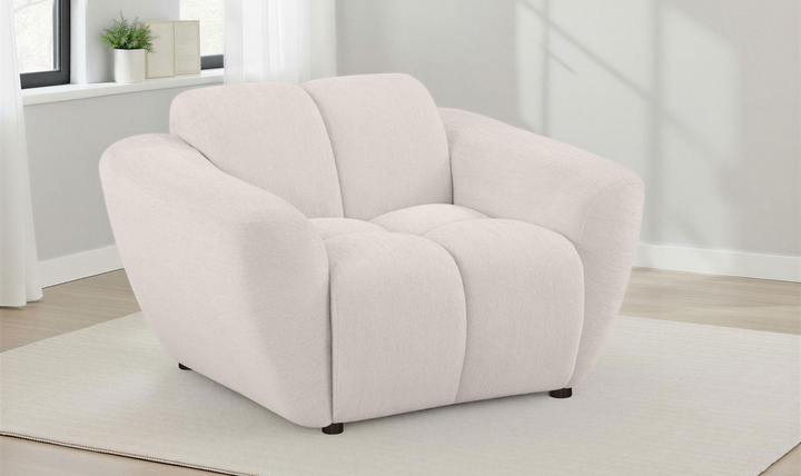 Modern Heritage Destino 3‑Piece Chenille Splayed Arm Sofa Set — Greige