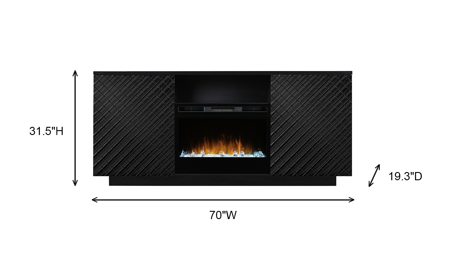 Smart Furniture Diamond Console with Fireplace Insert