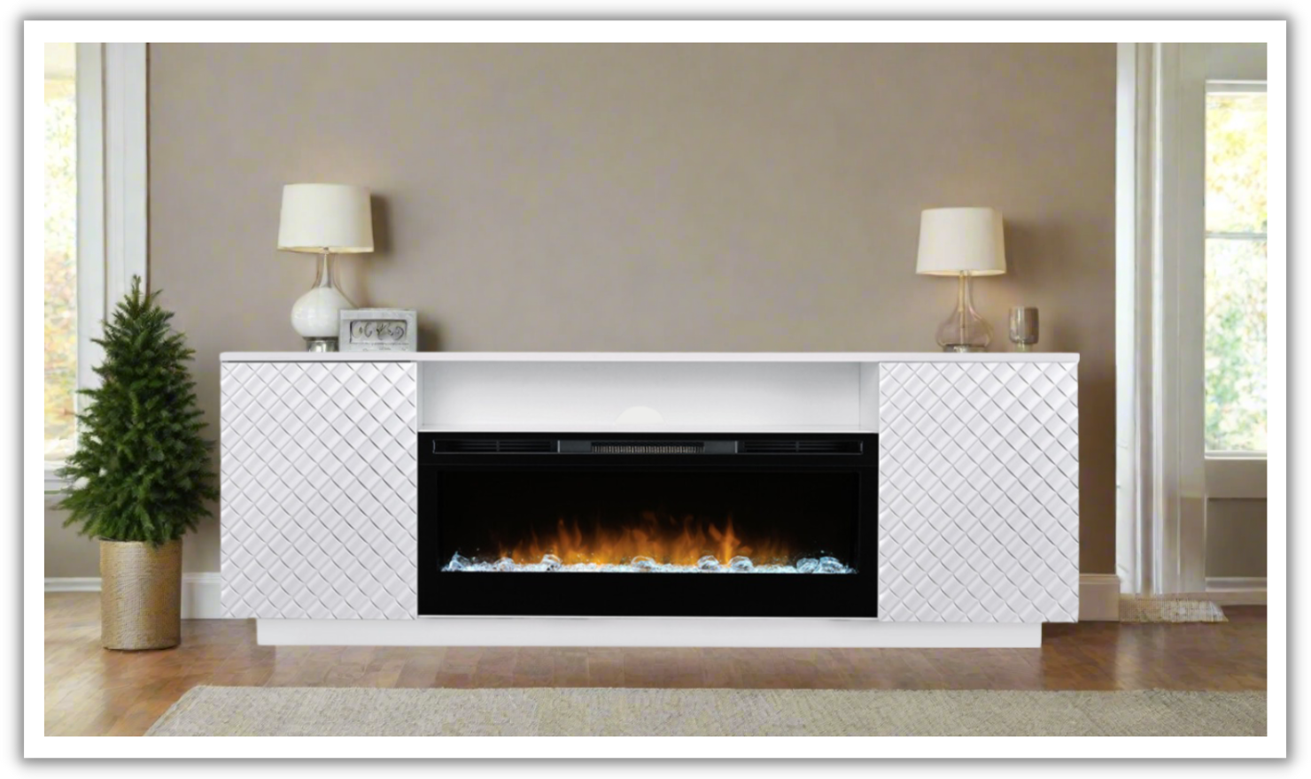 Smart Furniture Diamond Console with Fireplace Insert