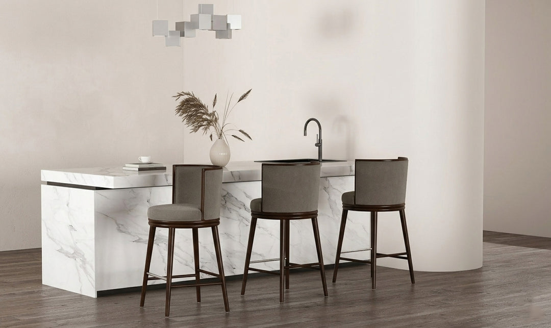 Manhattan Comfort Evalyn Wooden Upholstered Barstool