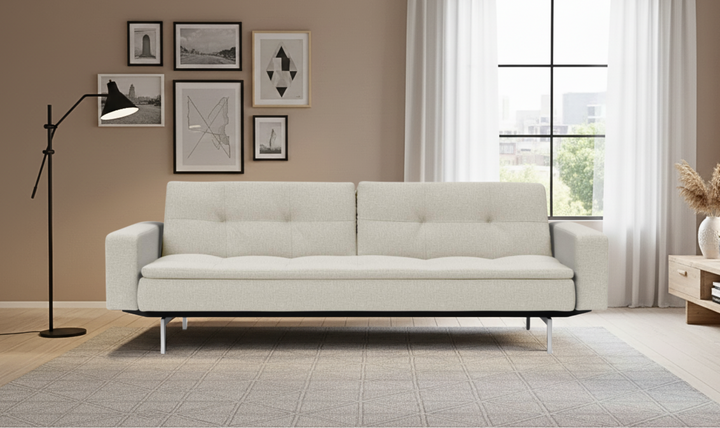 Innovation Living Dublexo 2-Seater Fabric Sleeper Sofa With Stainless Steel Legs