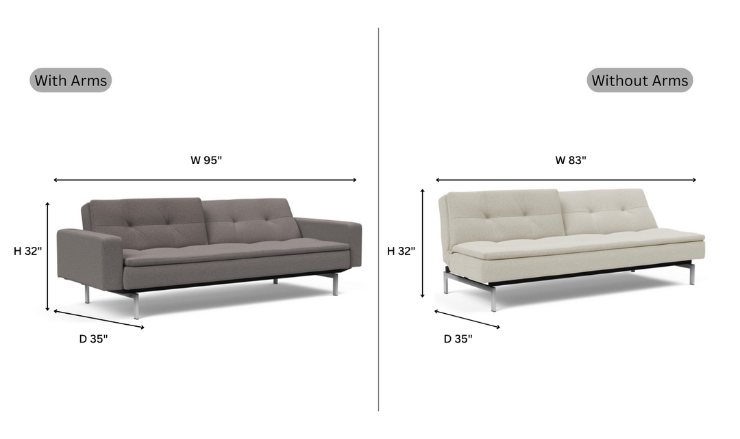 Innovation Living Dublexo 2-Seater Fabric Sleeper Sofa With Stainless Steel Legs