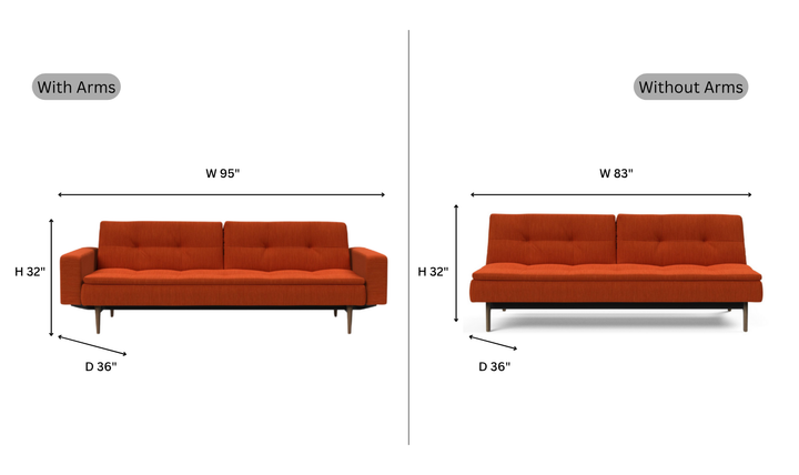 Innovation Living Dublexo Styletto 2-Seater Fabric Sleeper Sofa With Three Color Option