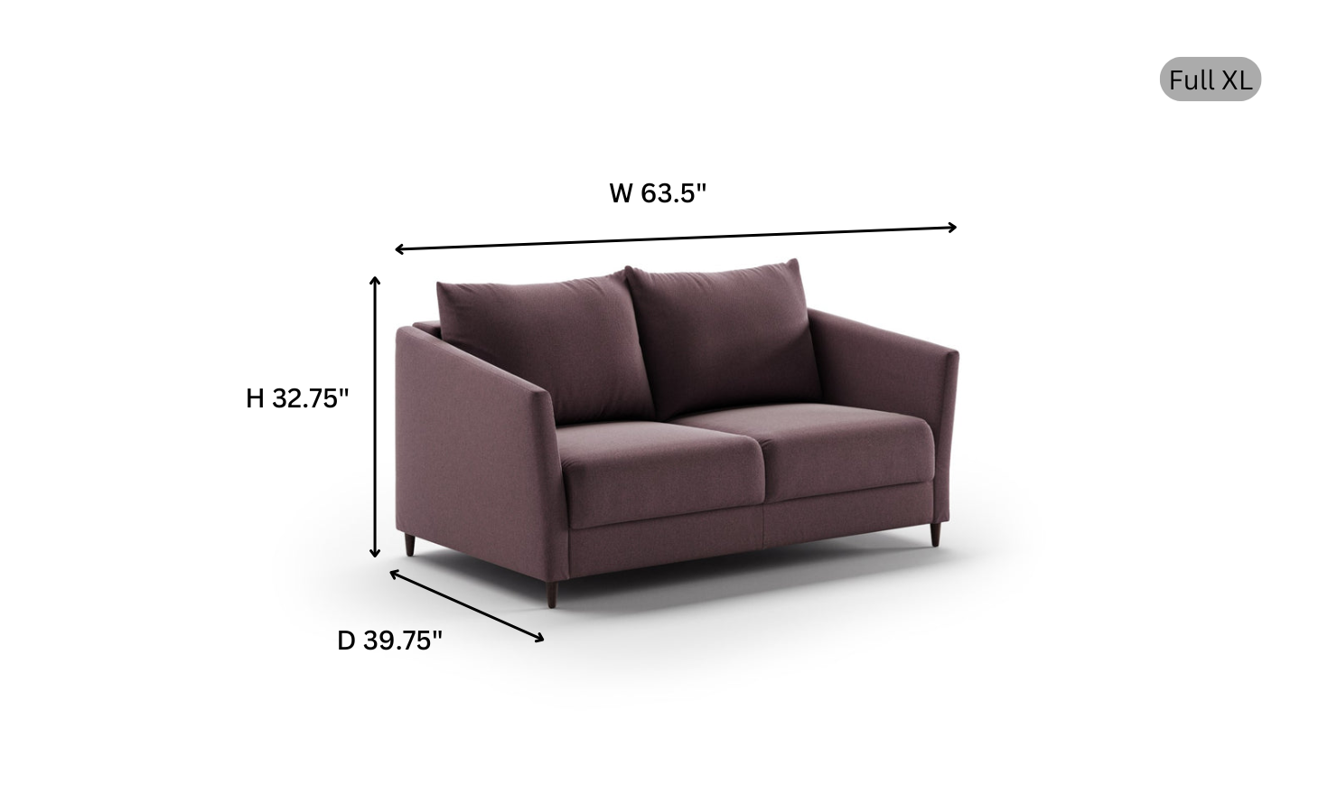 Luonto Erika Dual Motion Fabric Full XL Sofa Sleeper With Nest Function
