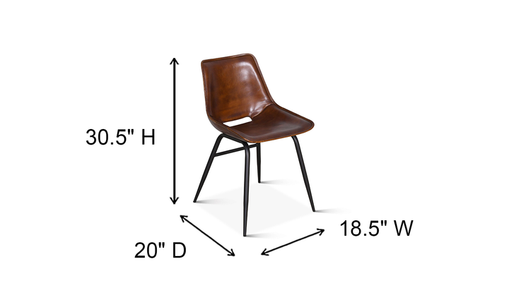 HTD Essex Stanley Leather Upholstered Armless Dining Chair
