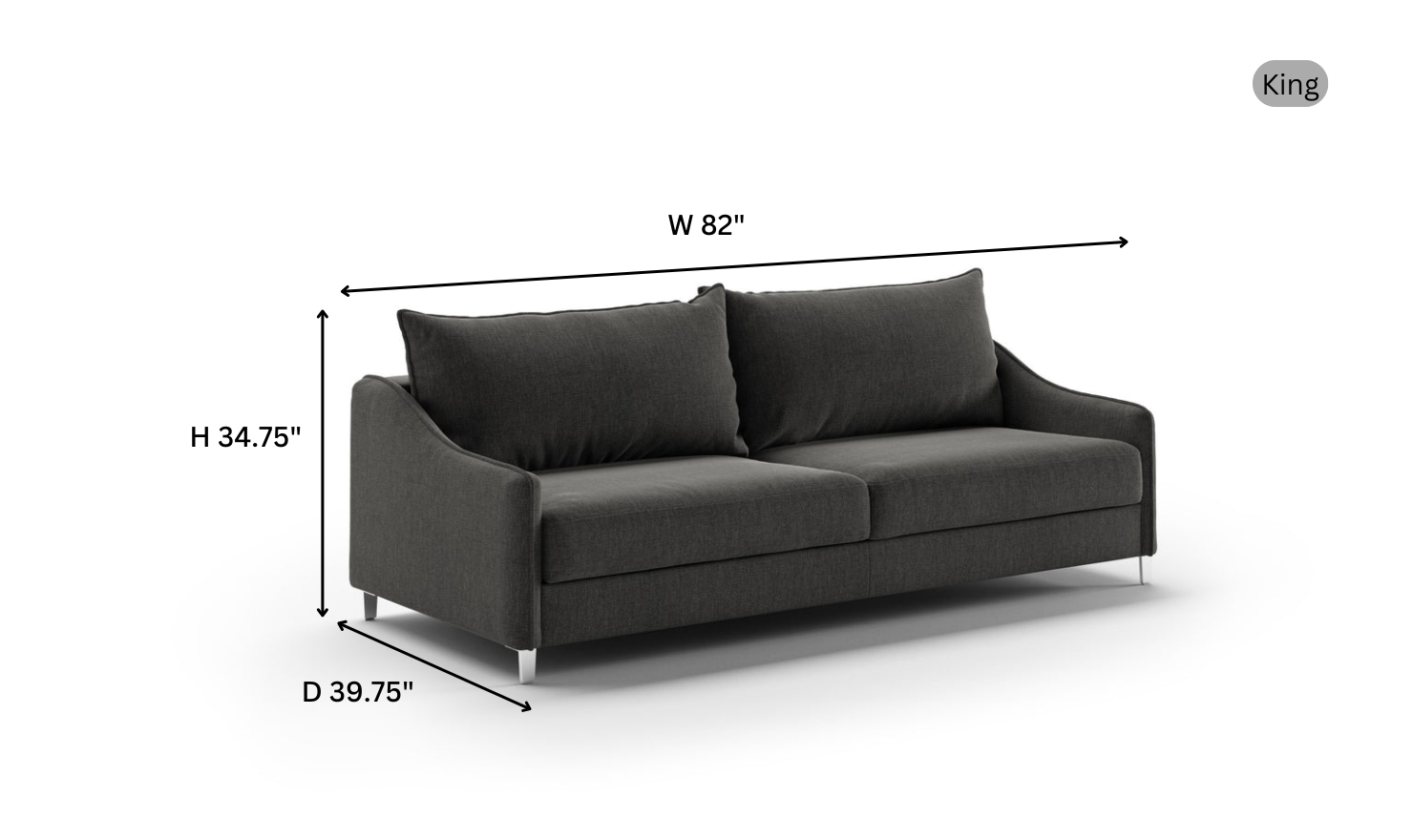 Luonto Ethos Dual Motion Fabric Sleeper Sofa with Foam Mattress