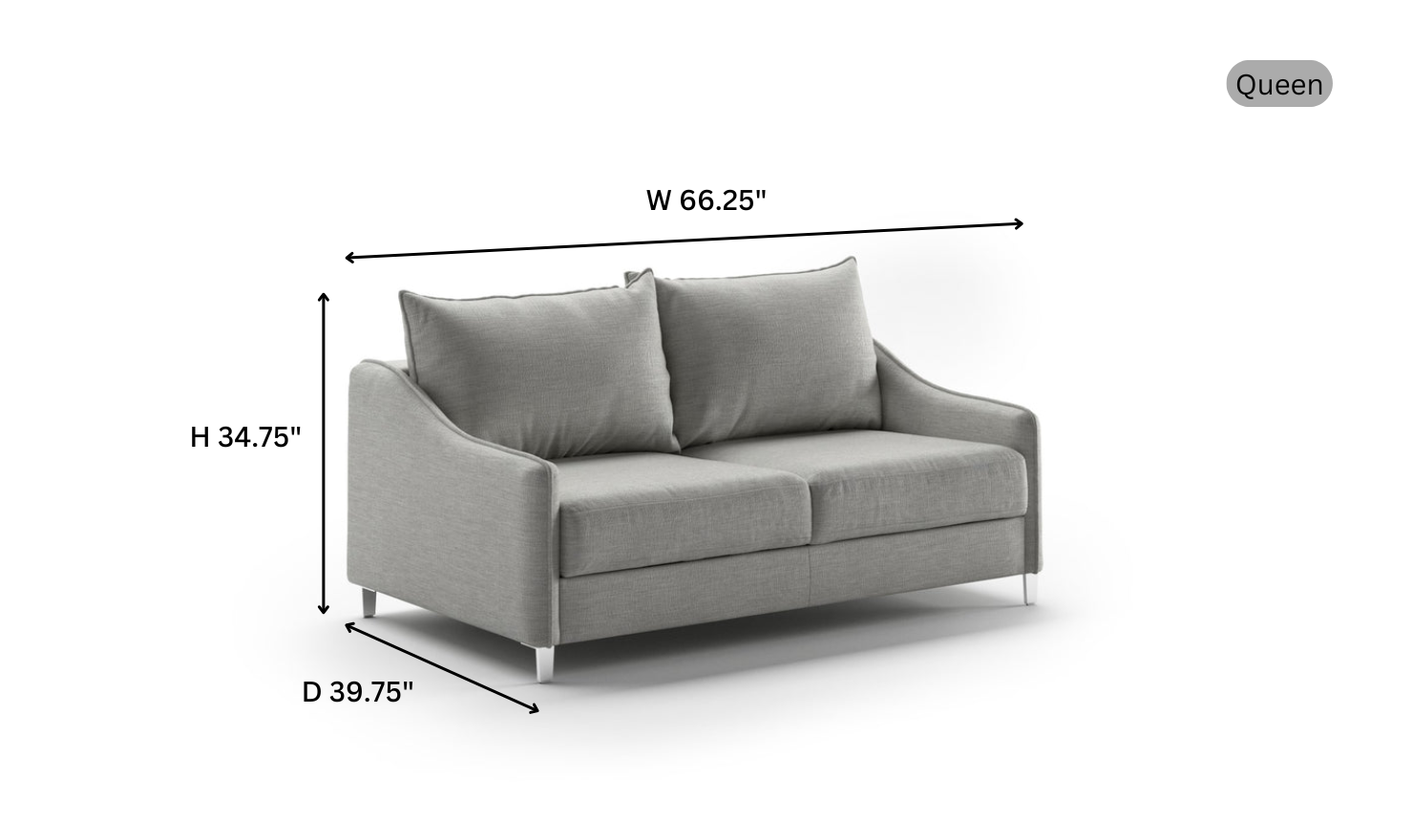 Luonto Ethos Dual Motion Fabric Sleeper Sofa with Foam Mattress