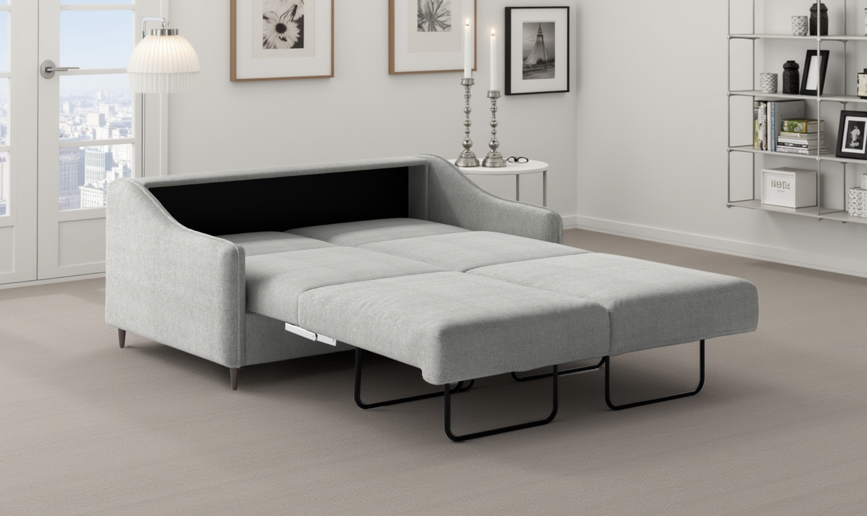 Luonto Ethos Dual Motion Fabric Sleeper Sofa with Foam Mattress