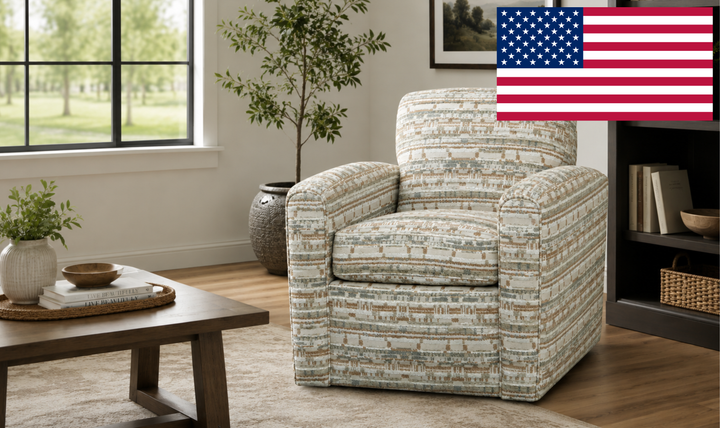 Klaussner Briarwood Transitional Fabric Swivel Chair-Jennifer Furniture