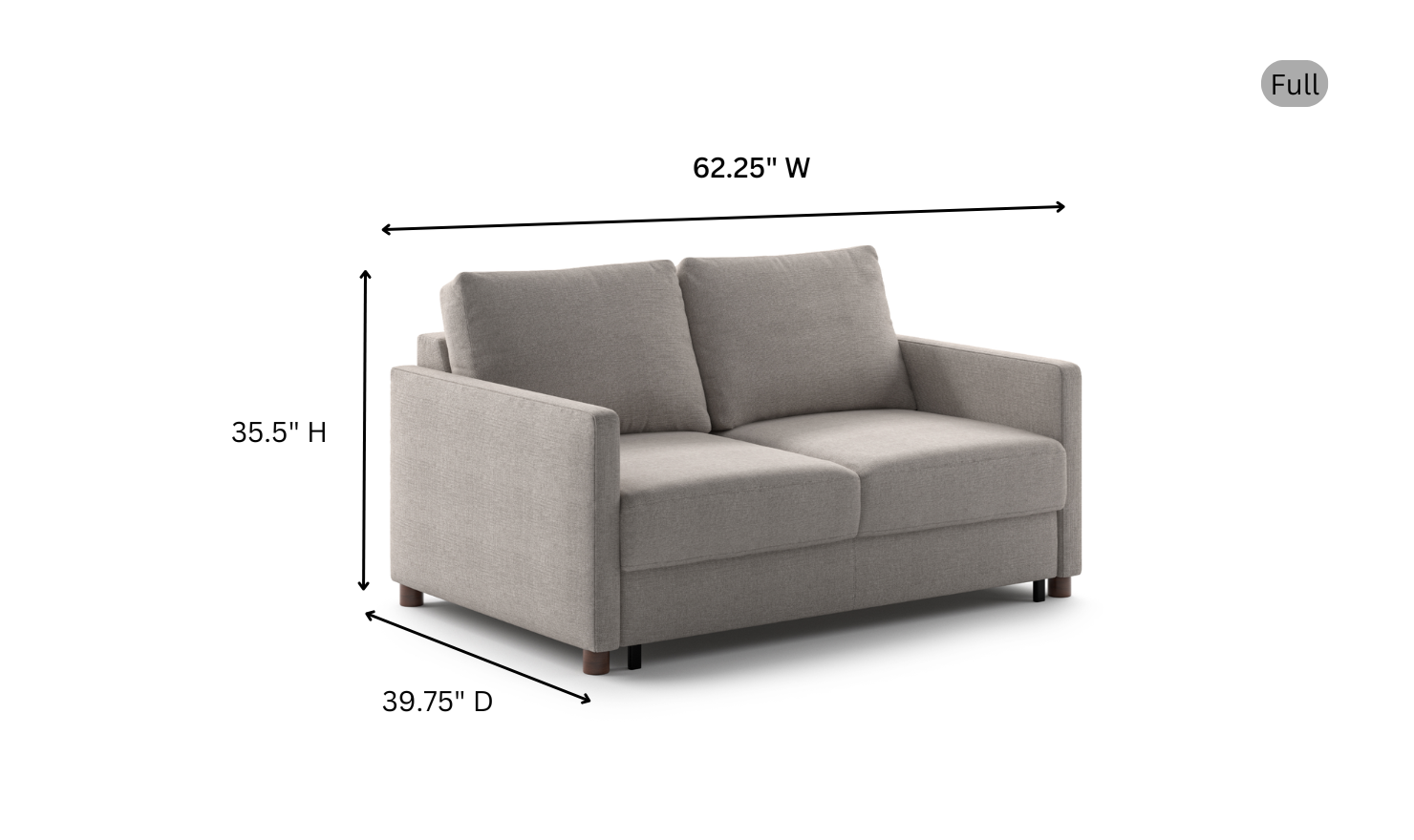 Luonto Polar Fabric Beige Sofa Sleeper in all sizes