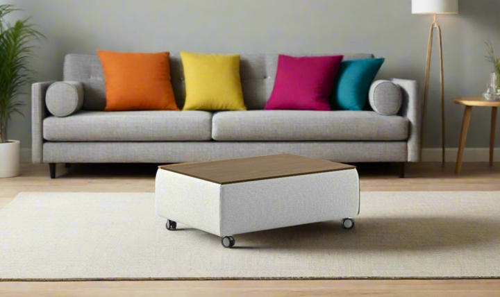 Luonto Functional Coffee Table w/ Wood Top & Storage