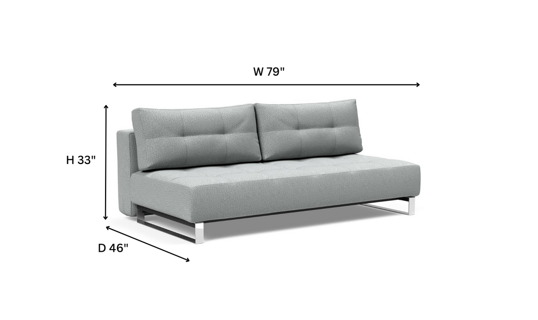 Innovation Living Supremax 2-Seater Fabric Sleeper Sofa With Sleek Chrome Legs-Jennifer Furniture