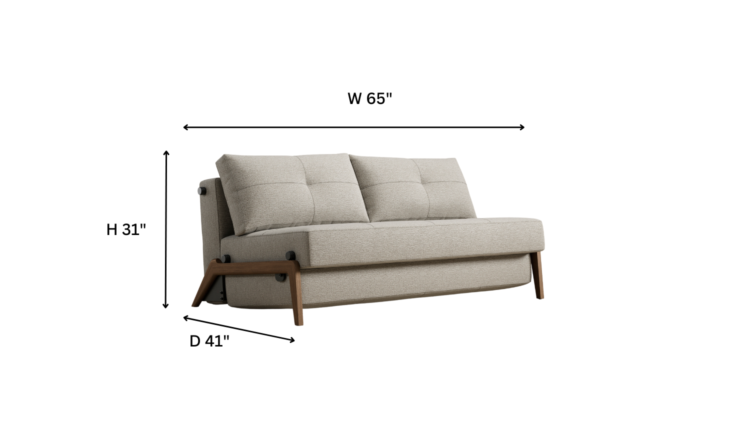 Innovation Living Cubed Fabric 2-Seater Queen Sized Sleeper Sofa With Hidden Bedding Storage-Jennifer Furniture