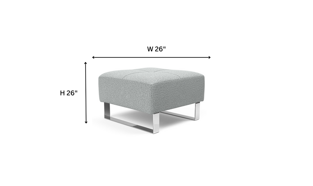 Innovation Living Cassius 2-Seater Fabric Sofa Bed with Ottoman-Jennifer Furniture